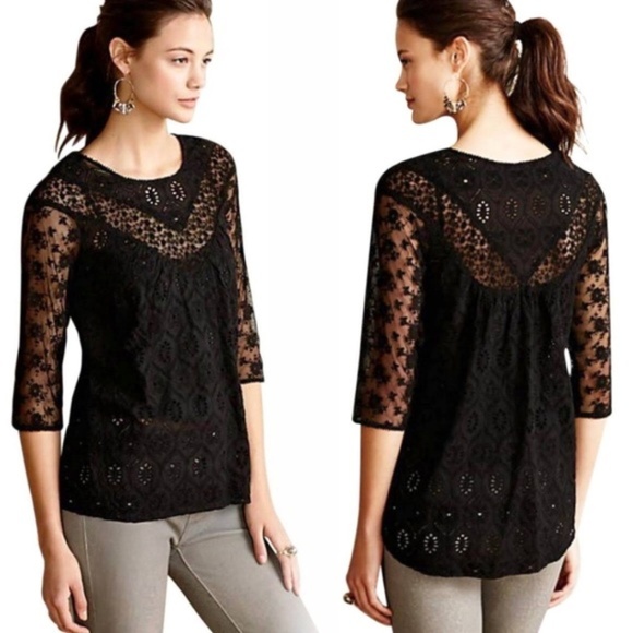 Anthropologie Tops - 🛍Anthropologe Fleur Wood Top Size XS